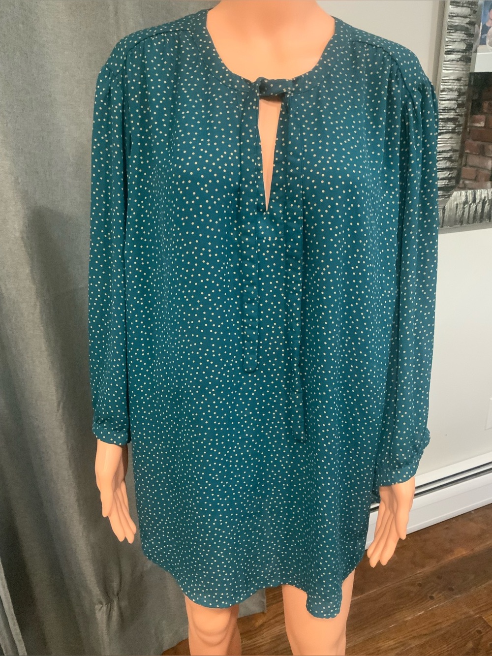 torrid Teal Dot Keyhole Tunic